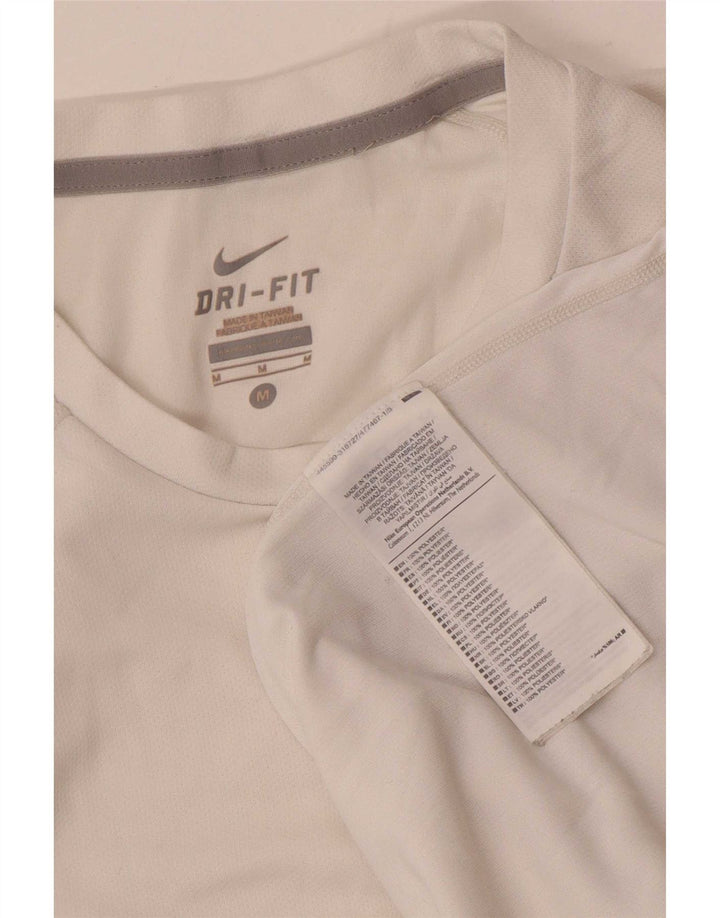 T-shirt Nike Dri Fit da uomo, top in poliestere bianco medio