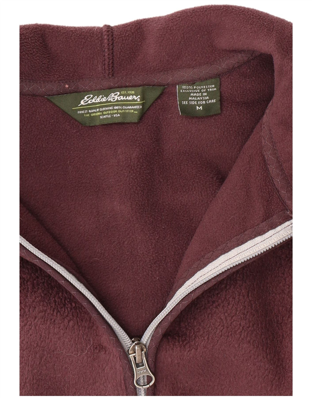 Giacca in pile con cappuccio da donna EDDIE BAUER UK 14 Poliestere bordeaux medio