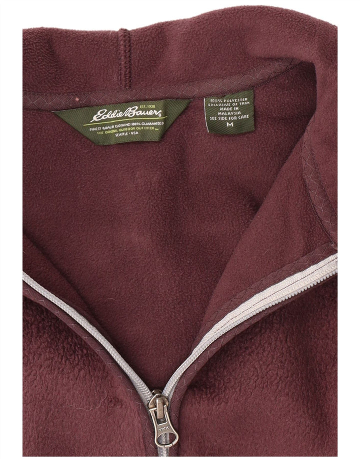 Giacca in pile con cappuccio da donna EDDIE BAUER UK 14 Poliestere bordeaux medio