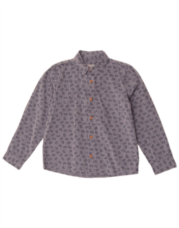 Camicia Monsoon da bambino 9-10 anni in cotone con stampa animalier blu