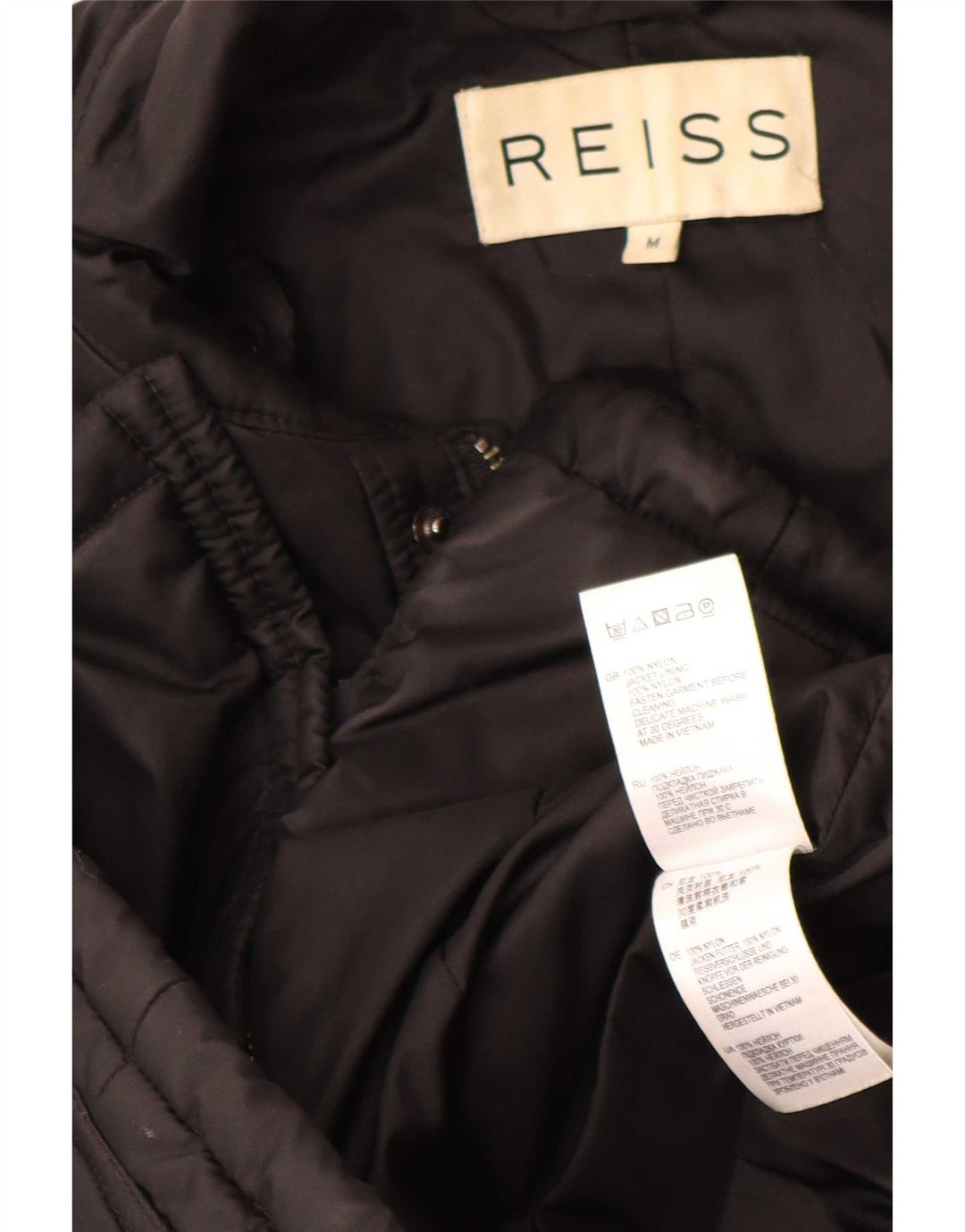 Giacca trapuntata da uomo Reiss UK 38 nylon nero medio
