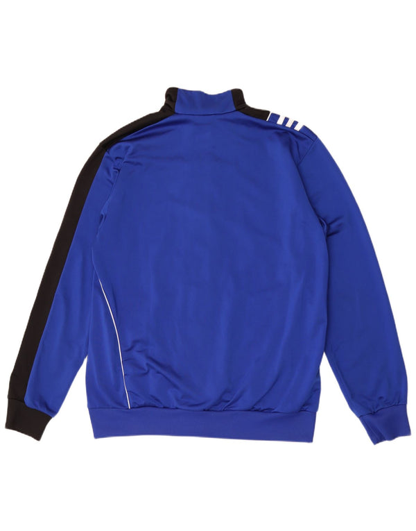Giacca da tuta da uomo Adidas UK 42/44 Large Blu Colourblock Poliestere