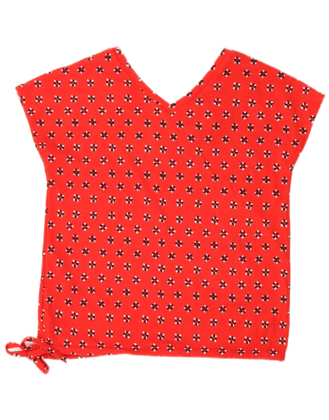 Camicetta da donna Marks & Spencer Top UK 8 piccolo cotone floreale rosso