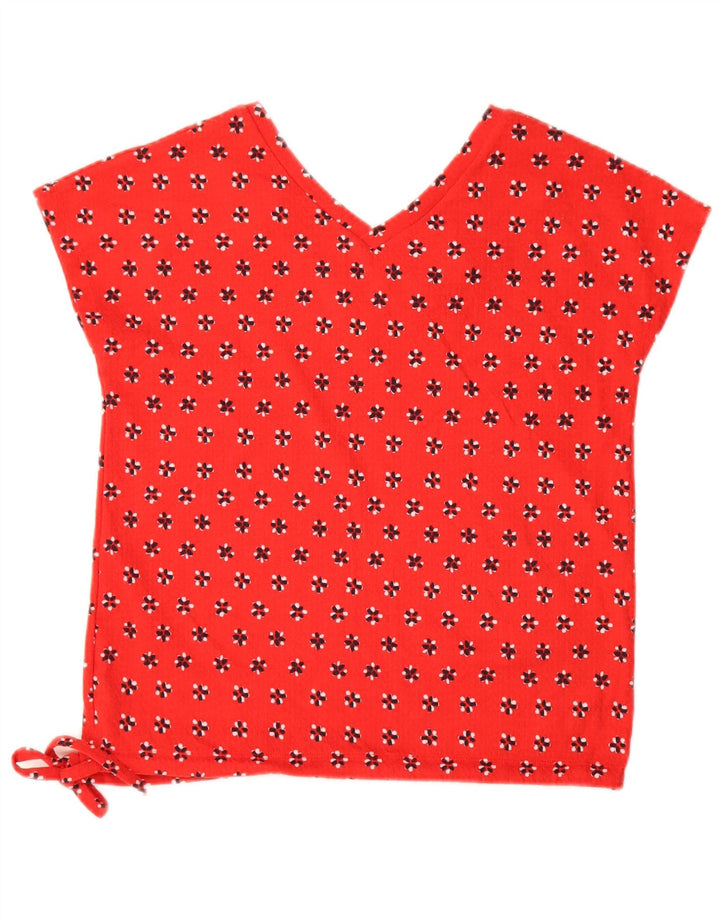 Camicetta da donna Marks & Spencer Top UK 8 piccolo cotone floreale rosso