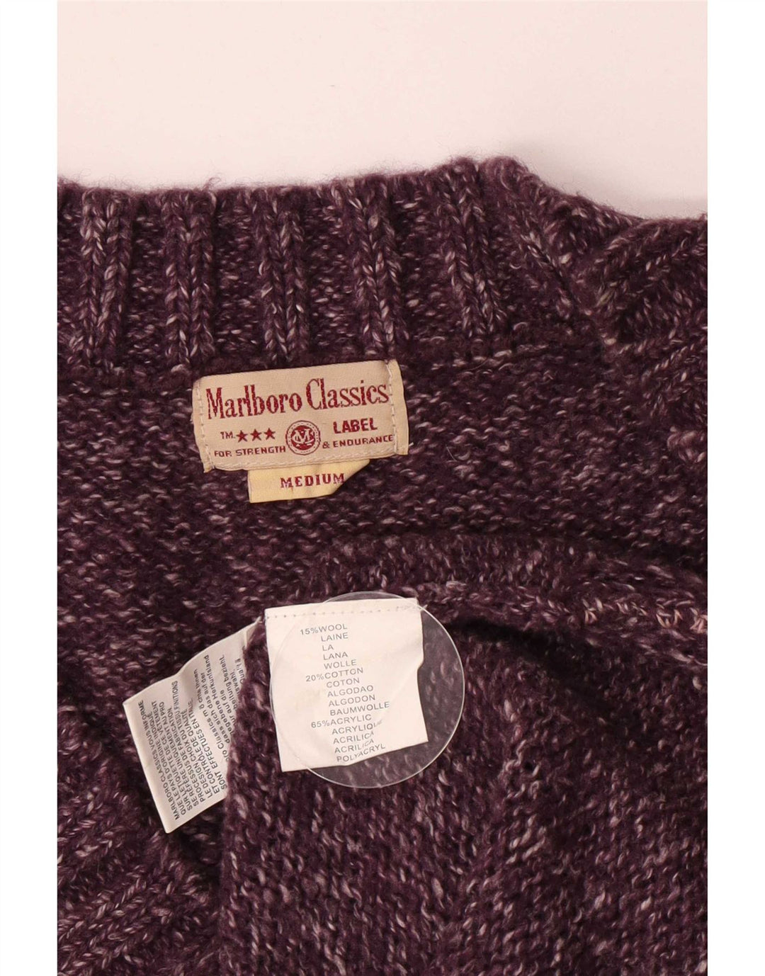 Marlboro Classics Maglione da donna con scollo a V UK 14 Viola medio screziato