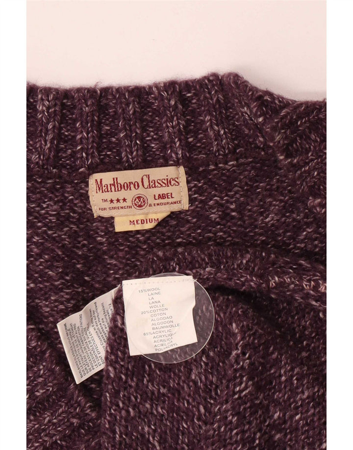 Marlboro Classics Maglione da donna con scollo a V UK 14 Viola medio screziato