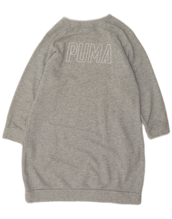Puma Abito maglione con felpa grafica oversize da donna UK 10 Small Grigio