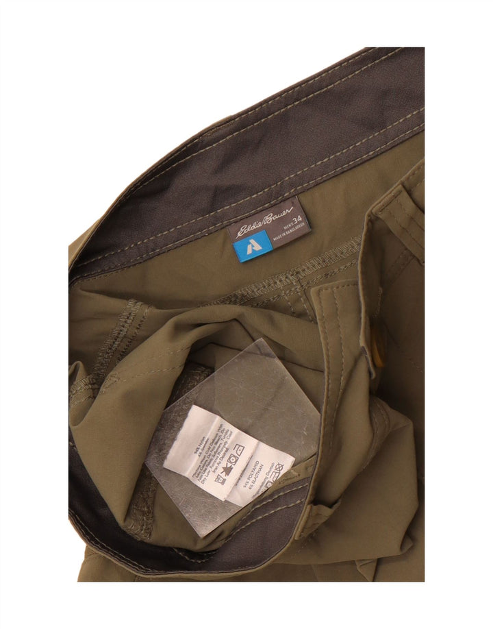 Pantaloncini cargo da uomo Eddie Bauer W34 nylon grande kaki