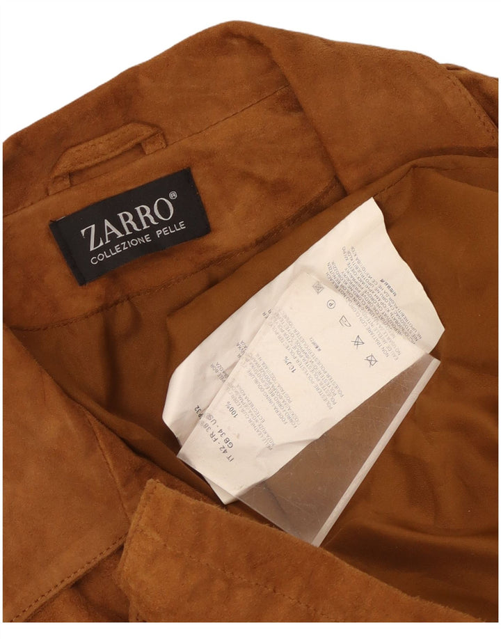 Giacca in pelle scamosciata da donna Zarro IT 42 in pelle marrone medio
