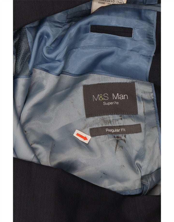 Giacca blazer a 2 bottoni da uomo Marks & Spencer UK 38 medio blu navy