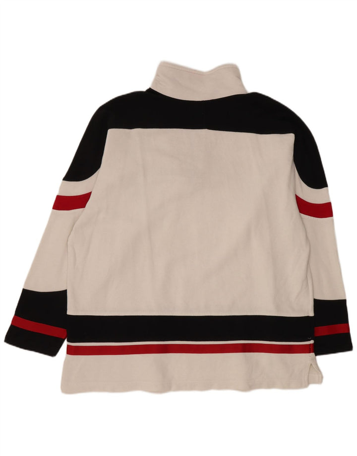 Felpa Champion da uomo con grafica con zip e collo, maglione, colore bianco medio