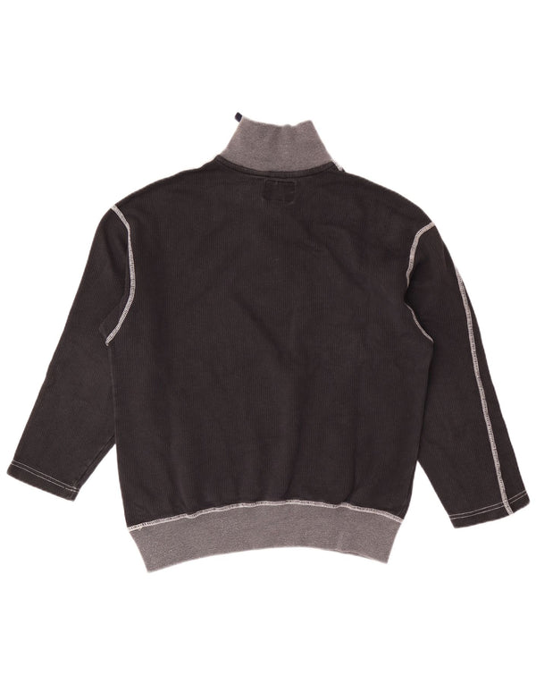 Felpa vintage da donna con collo con zip, maglione, UK 16, grande, colore nero