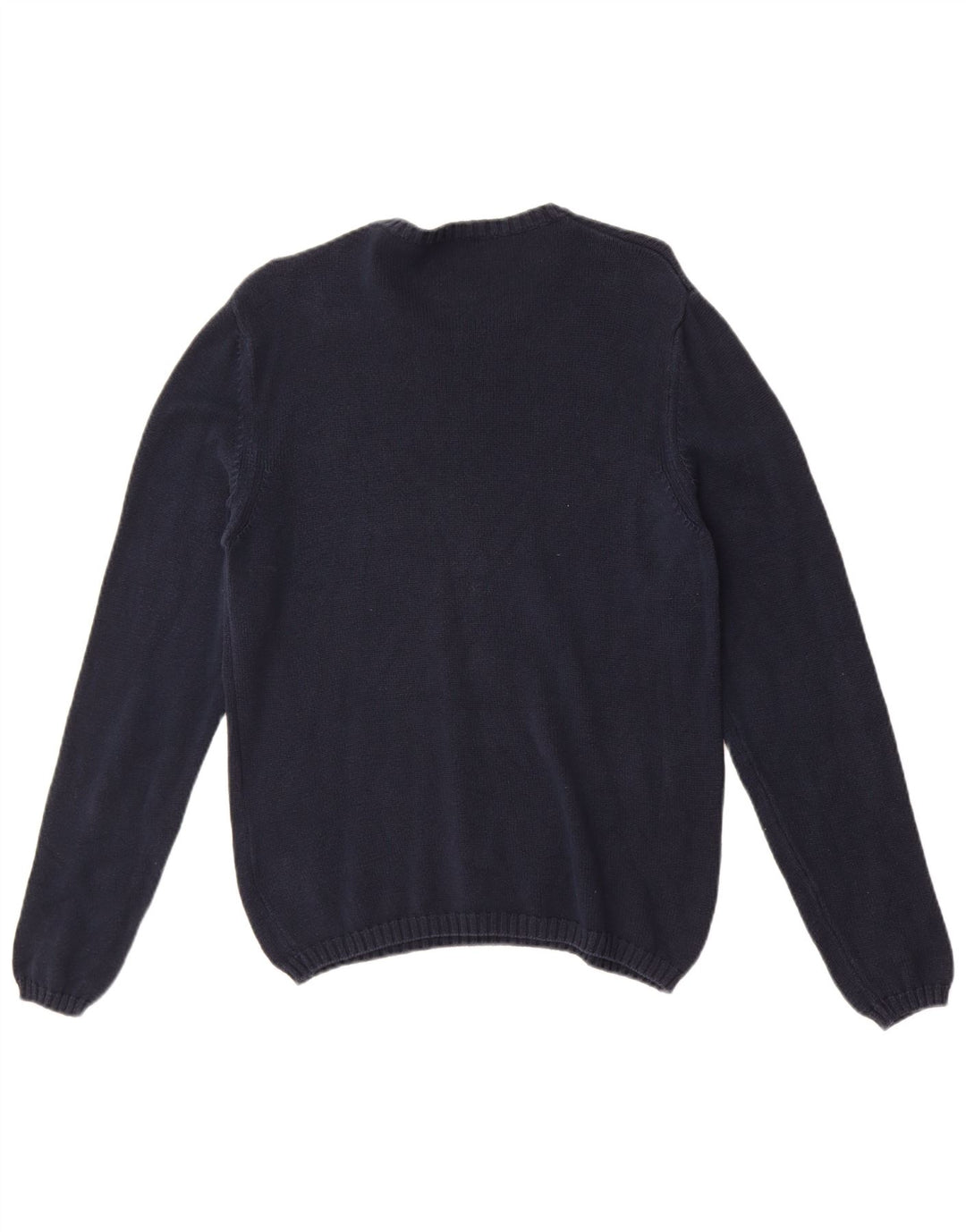 Maglione maglione girocollo da uomo Fred Perry grande in cotone blu navy