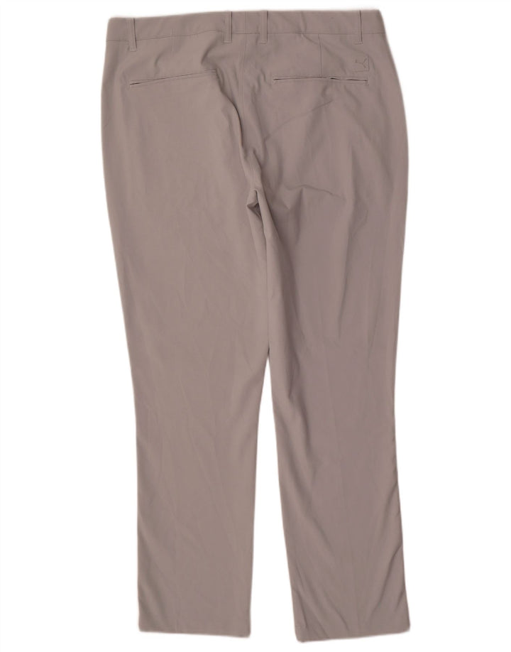 Pantaloni chino dritti da uomo Puma W36 L30 poliestere grigio