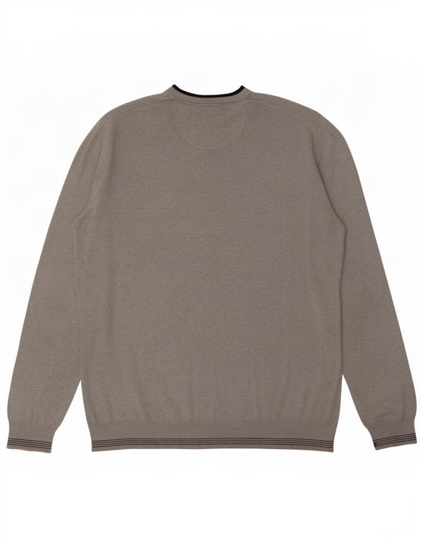 Maglione maglione da uomo con scollo a V Hugo Boss 2XL acrilico gessato grigio