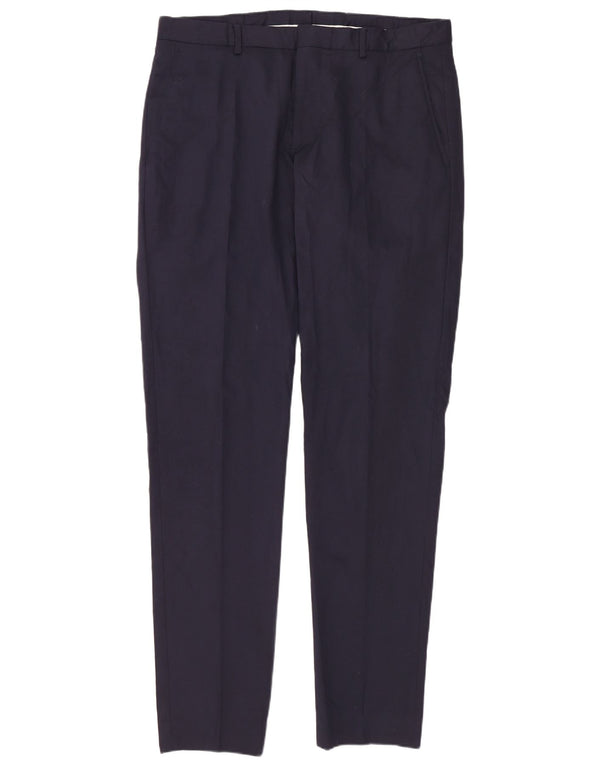 Pantaloni da abito slim da uomo Zara EU 40 medio W31 L36 blu navy