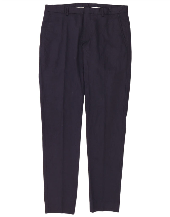 Pantaloni da abito slim da uomo Zara EU 40 medio W31 L36 blu navy