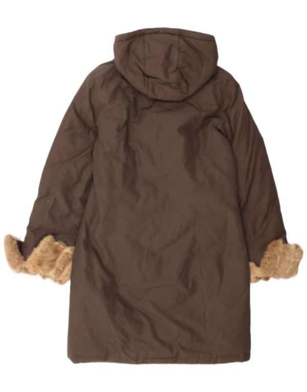 Cappotto imbottito con cappuccio da donna Woolrich UK 14 Cotone marrone medio