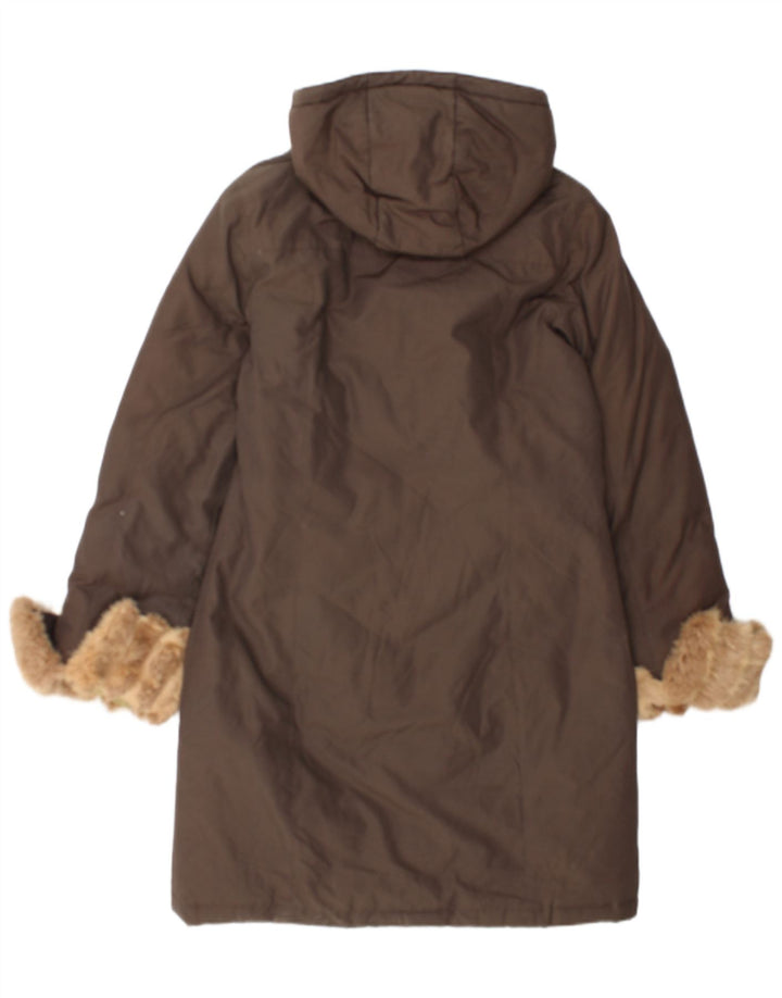 Cappotto imbottito con cappuccio da donna Woolrich UK 14 Cotone marrone medio