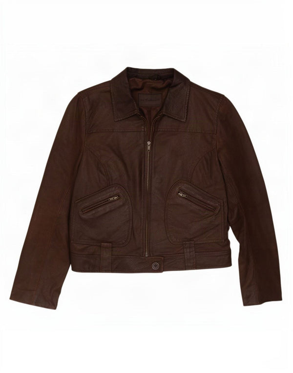 Giacca in pelle da donna In Extenso UK 14 Marrone medio