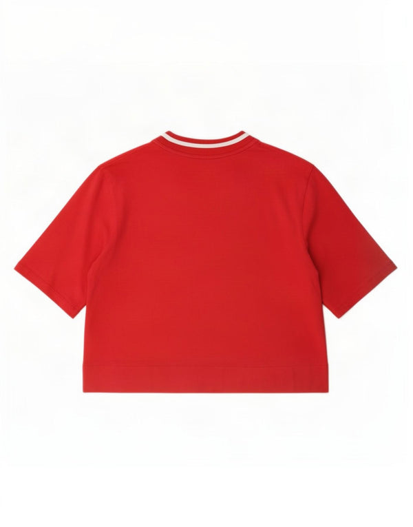 Adidas T-shirt grafica corta da donna a maniche corte Top UK 10 Small Red Sports