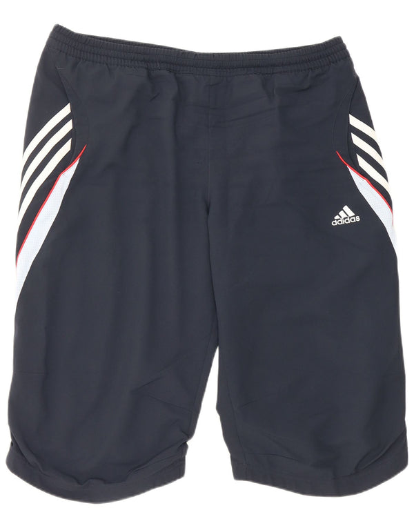 Pantaloncini sportivi Adidas Climalite da uomo di grandi dimensioni in poliestere color block blu navy