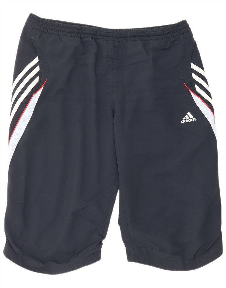 Pantaloncini sportivi Adidas Climalite da uomo di grandi dimensioni in poliestere color block blu navy