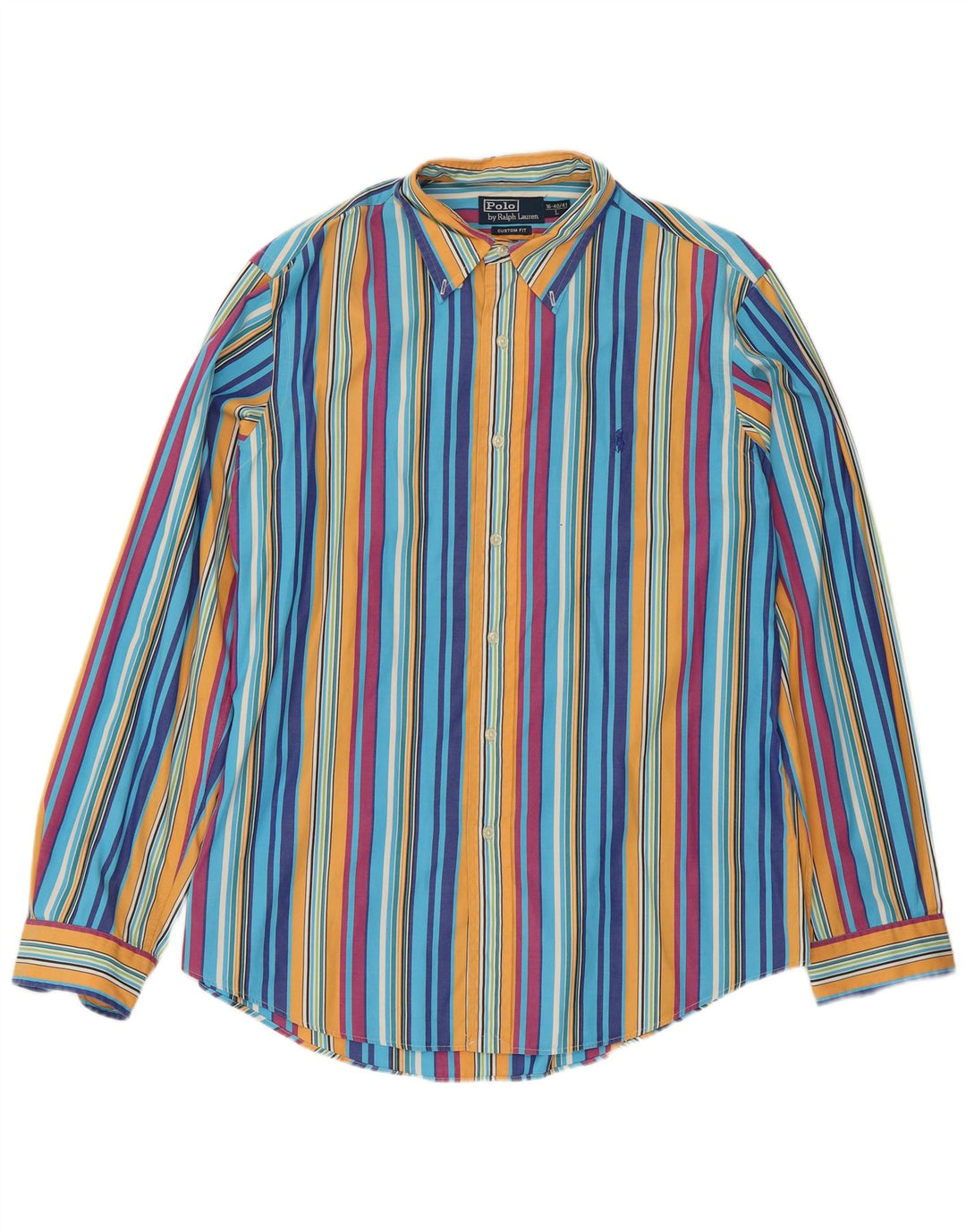 Polo Ralph Lauren Camicia da uomo Taglia 16 40/41 Grandi righe multicolori