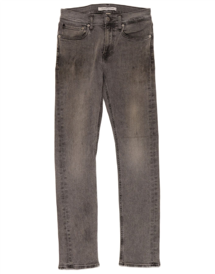 Jeans slim da uomo Calvin Klein W29 L32 cotone grigio