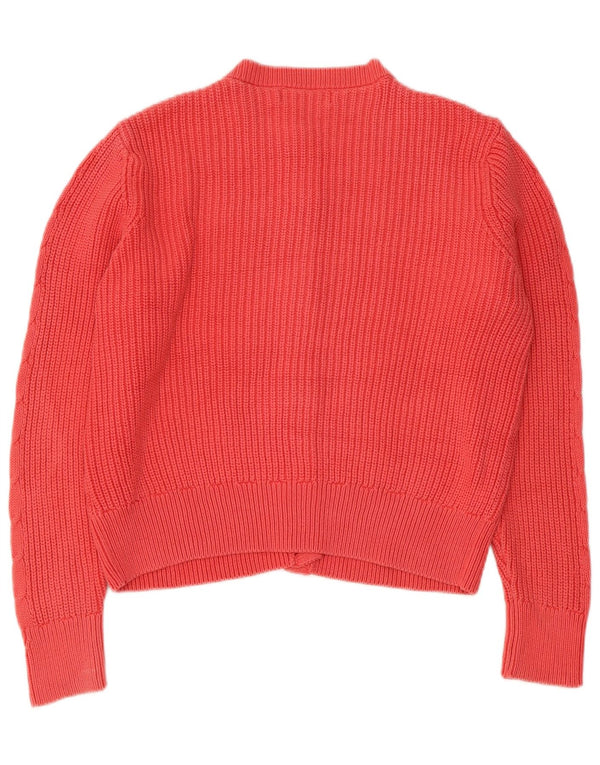 Maglione cardigan corto da donna Marks & Spencer UK 12 cotone rosa medio