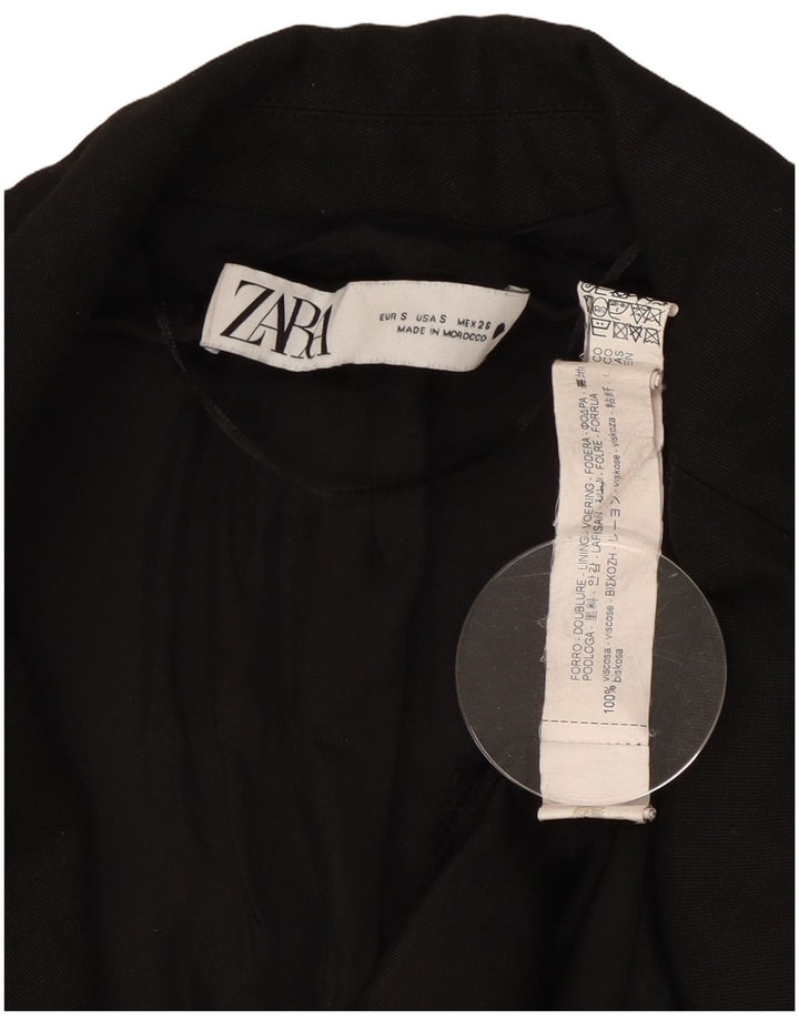 Giacca blazer a 2 bottoni da donna Zara UK 10 piccola viscosa nera