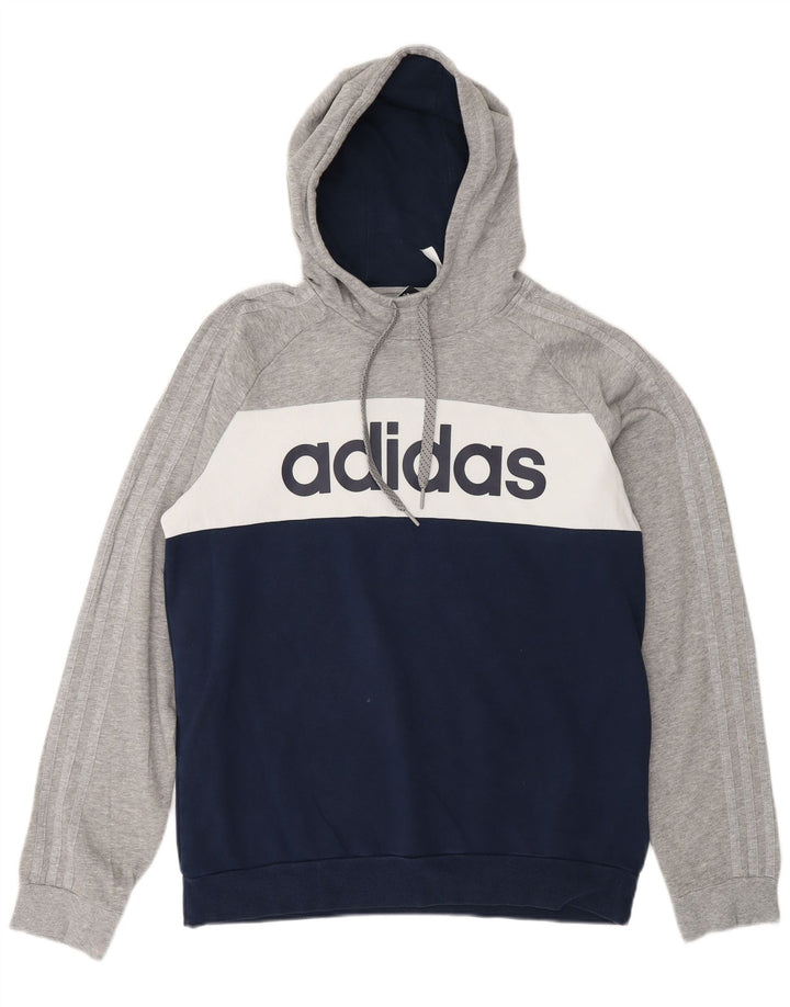 Maglione con cappuccio grafico da uomo ADIDAS grande in cotone color block multicolore