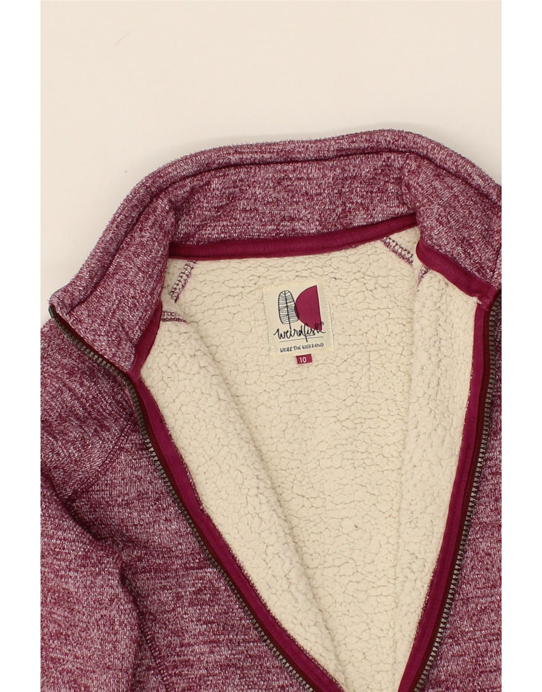 WEIRD FISH Womens Tracksuit Top Jacket UK 10 Small  Maroon Flecked Vintage Weird Fish and Second-Hand Weird Fish from Messina Hembry 