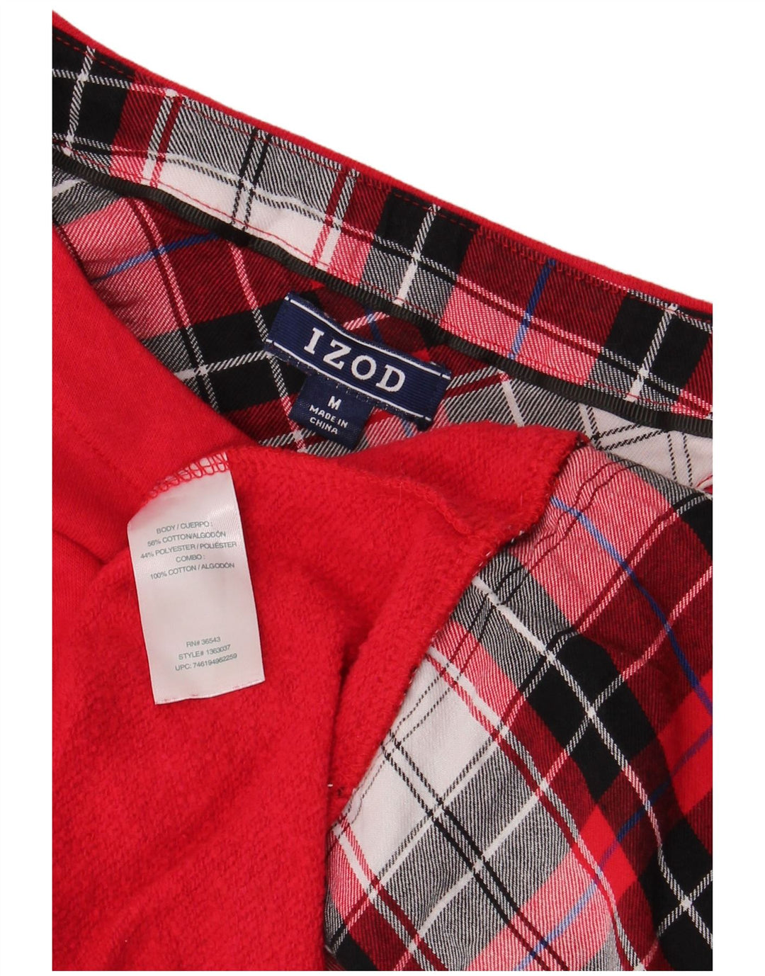 Felpa da donna IZOD maglione UK 14 cotone rosso medio