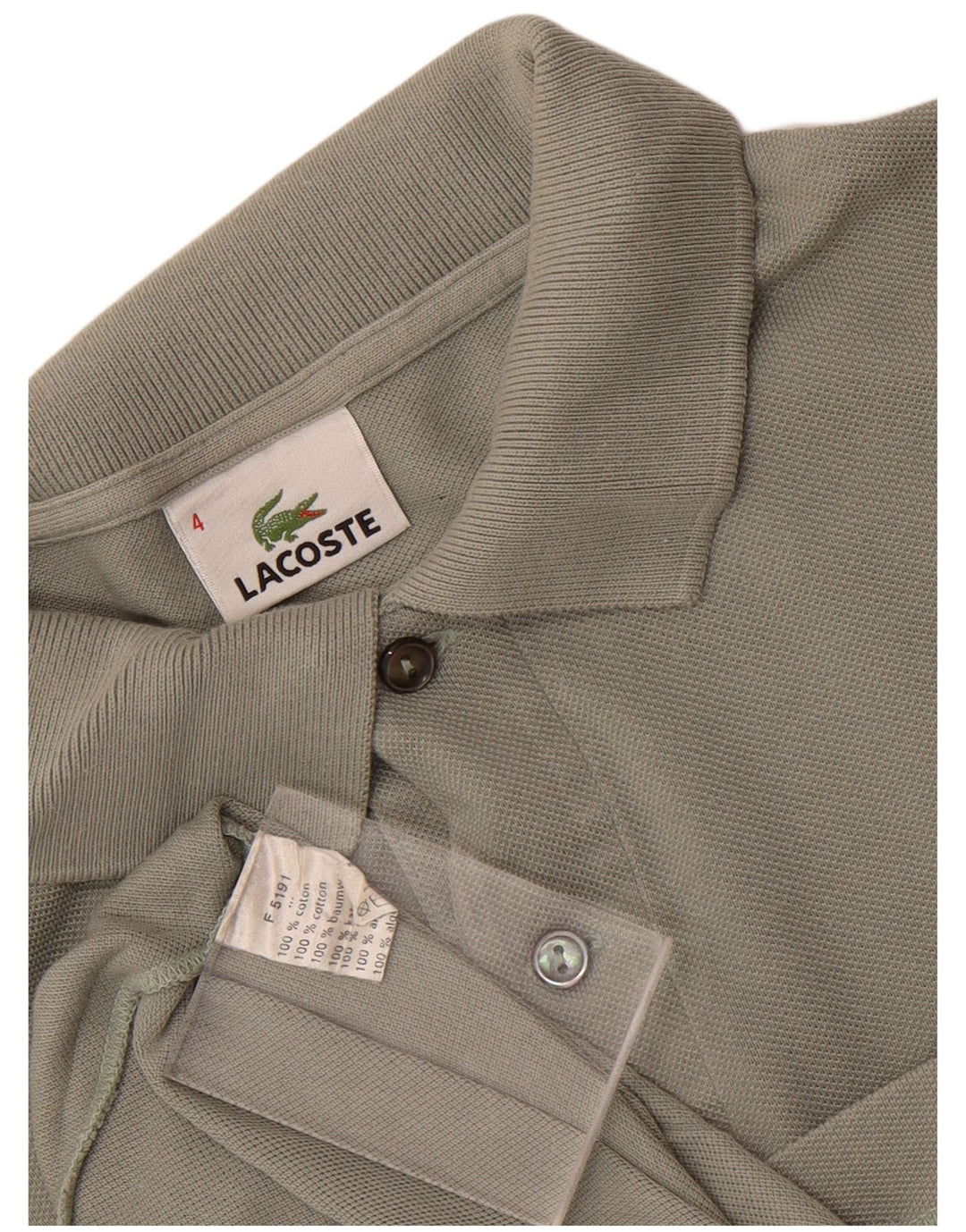 Polo da uomo Lacoste taglia 4 media cotone kaki