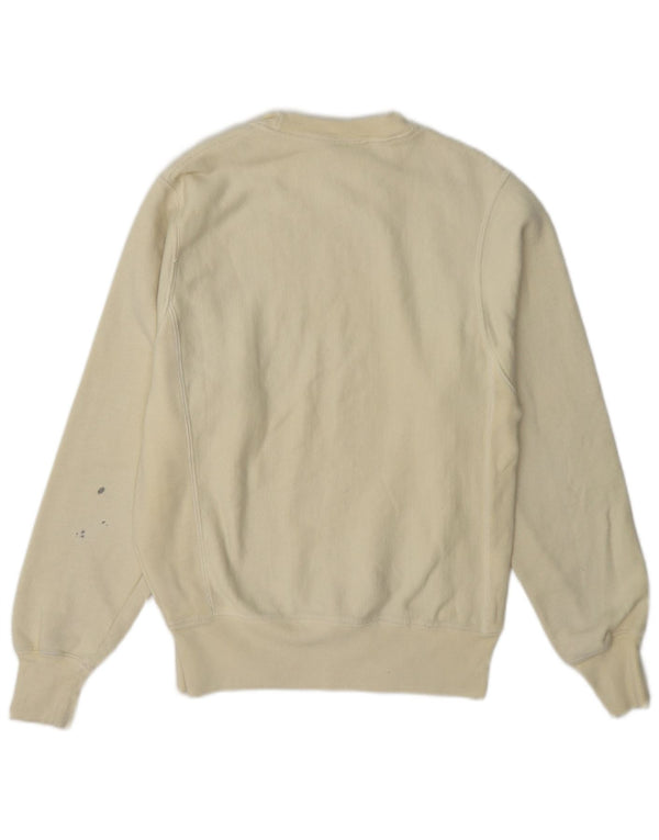 Felpa da uomo Champion XS in cotone bianco sporco