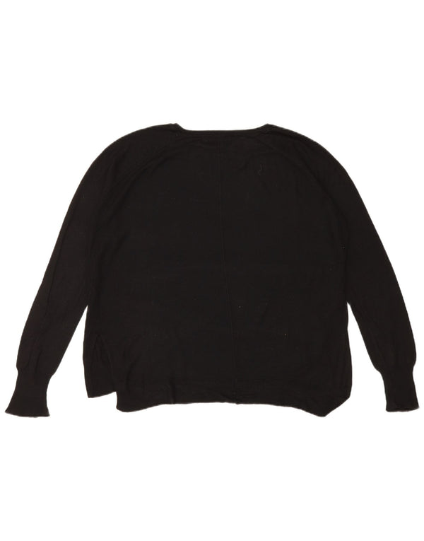 Zara Womens Boat Neck Jumper Sweater UK 16 Large Black