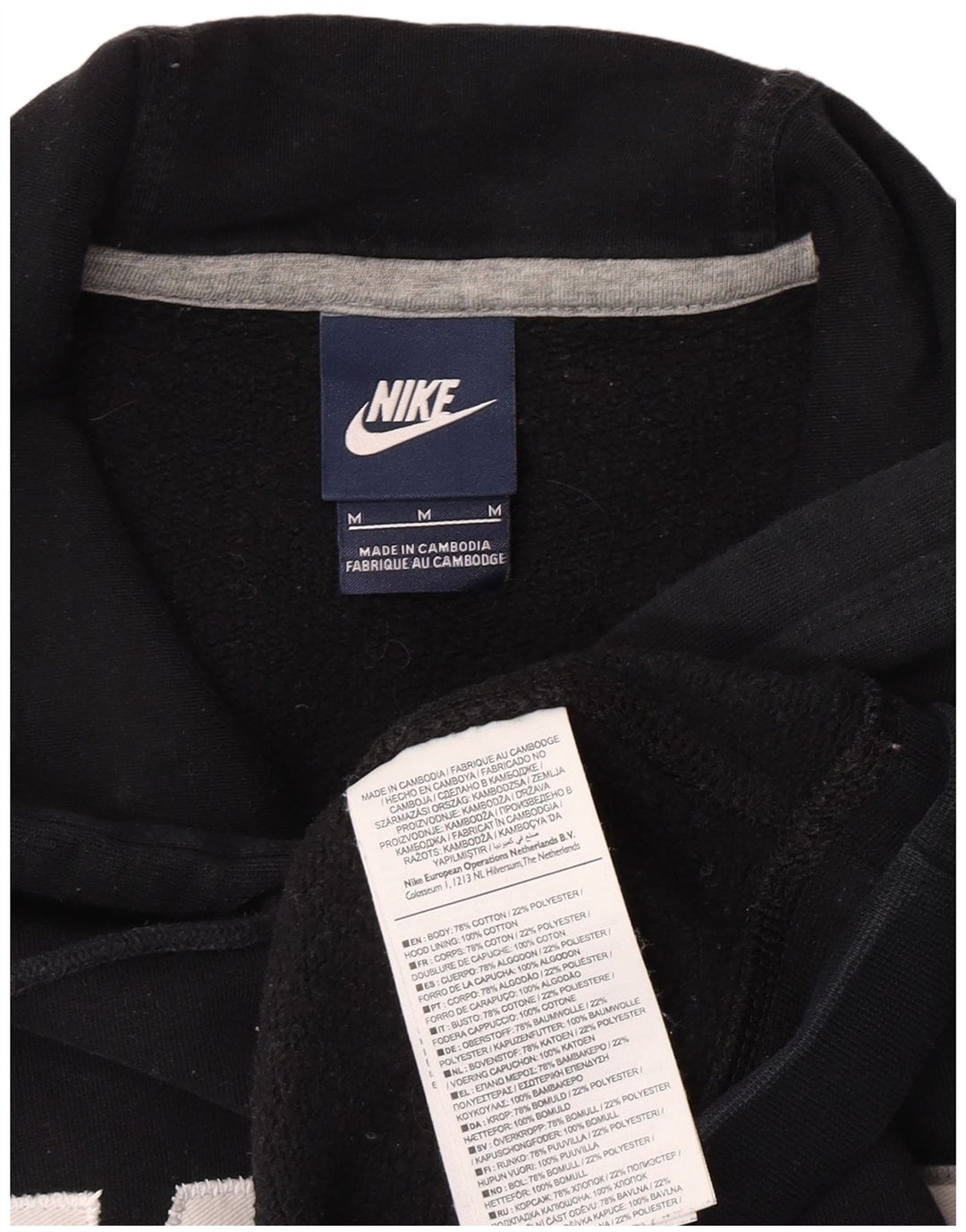 Felpa con cappuccio grafica Nike da uomo in cotone nero medio