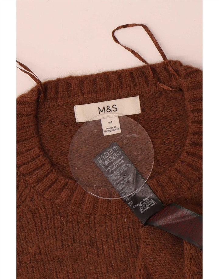 Maglione maglione girocollo da donna Marks & Spencer UK 14 Marrone medio