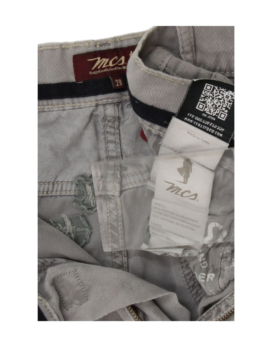 MARLBORO CLASSICS Womens Slim Casual Trousers W29 L29 Grey Cotton