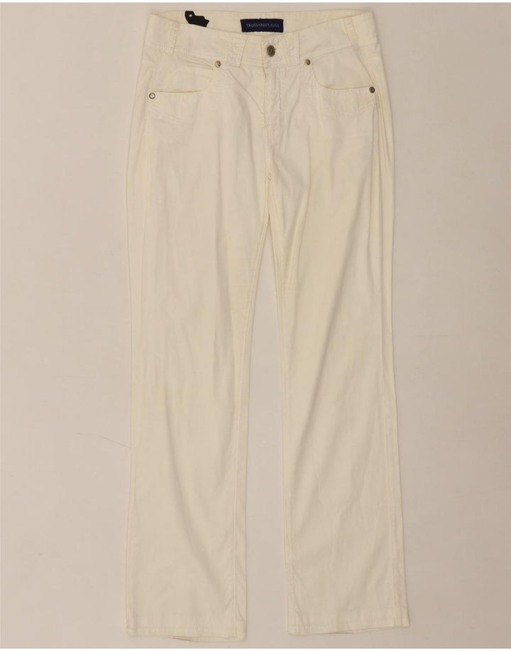 TRUSSARDI Womens Straight Casual Trousers W26 L28 White Vintage Trussardi and Second-Hand Trussardi from Messina Hembry 