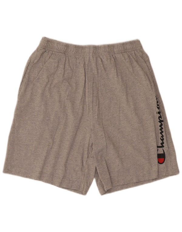 Champion Mens Graphic Sport Shorts Large Grey Flecked Cotton