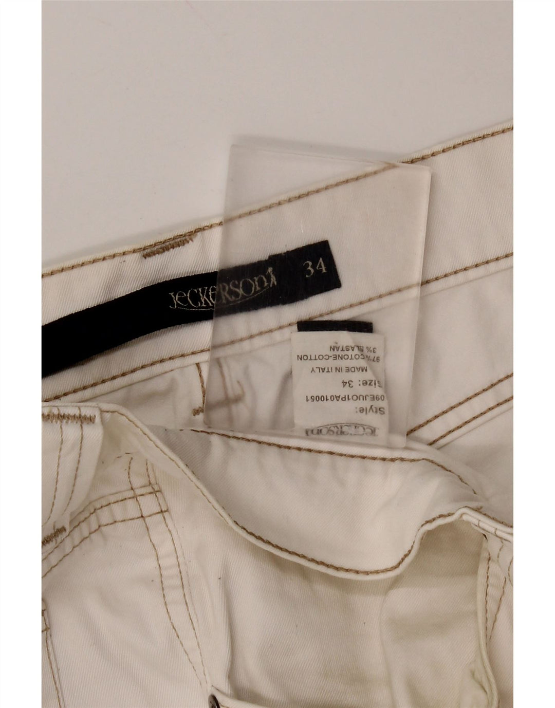 Jeans dritti da uomo Jeckerson W34 L34 cotone bianco