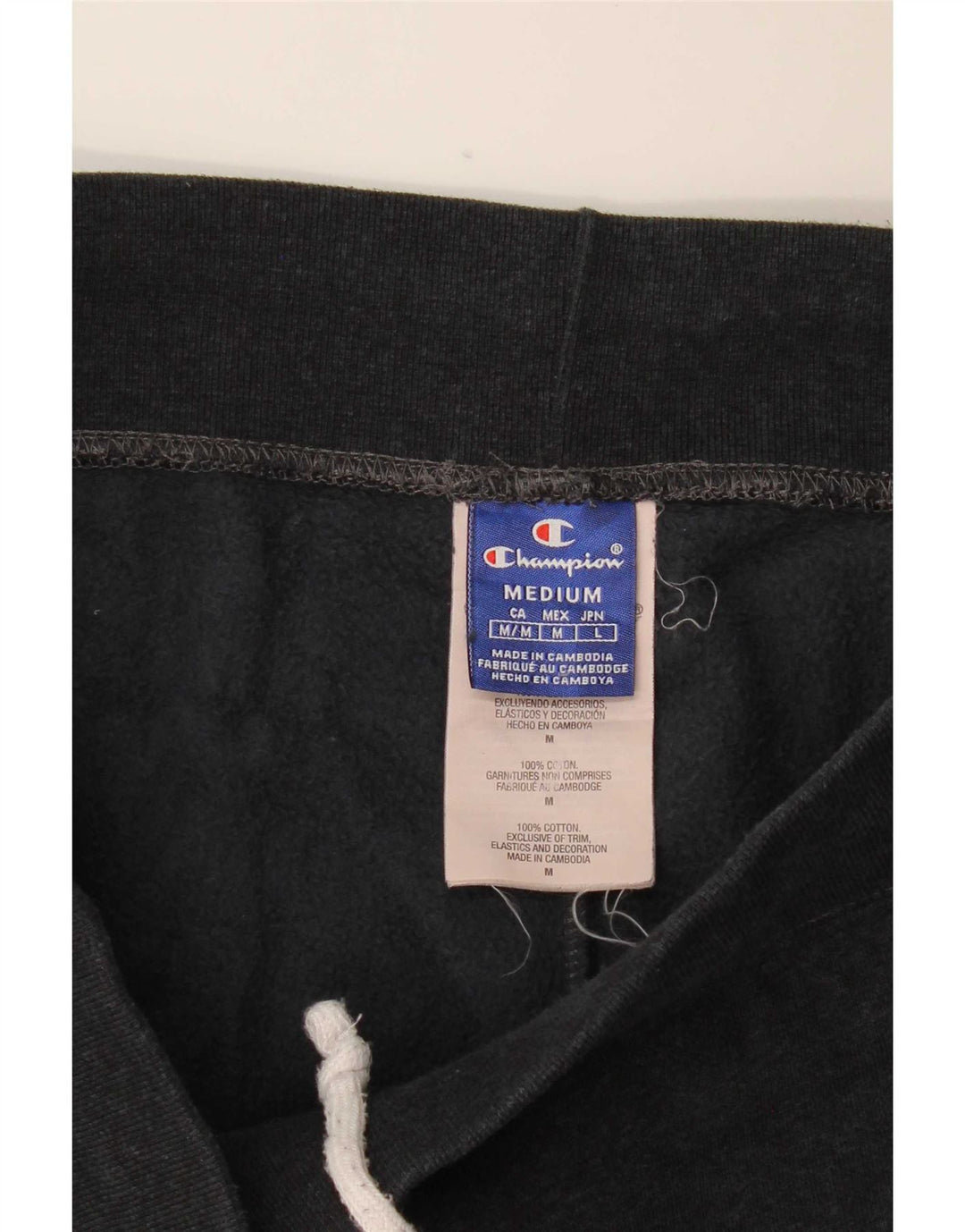 Pantaloni da tuta con grafica Champion da uomo, pantaloni da jogging, cotone grigio medio