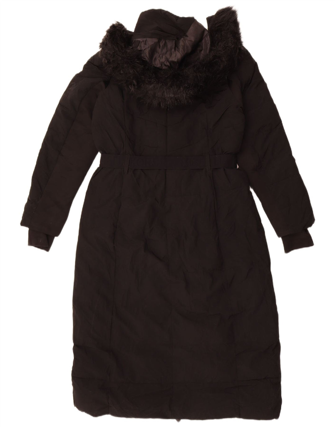 Cappotto imbottito con cappuccio da donna Michael Kors UK 14 poliestere nero medio
