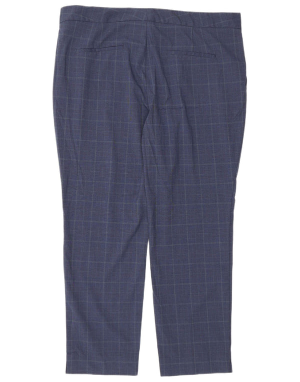 Pantaloni da abito dritti da donna Zara EU 44 XL W34 L27 Blu navy pied de poule