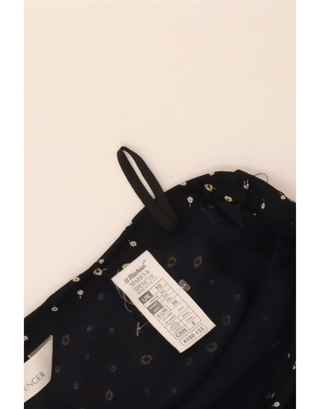 Gonna svasata Marks & Spencer da donna St. Michael UK 10 piccola W26 blu navy