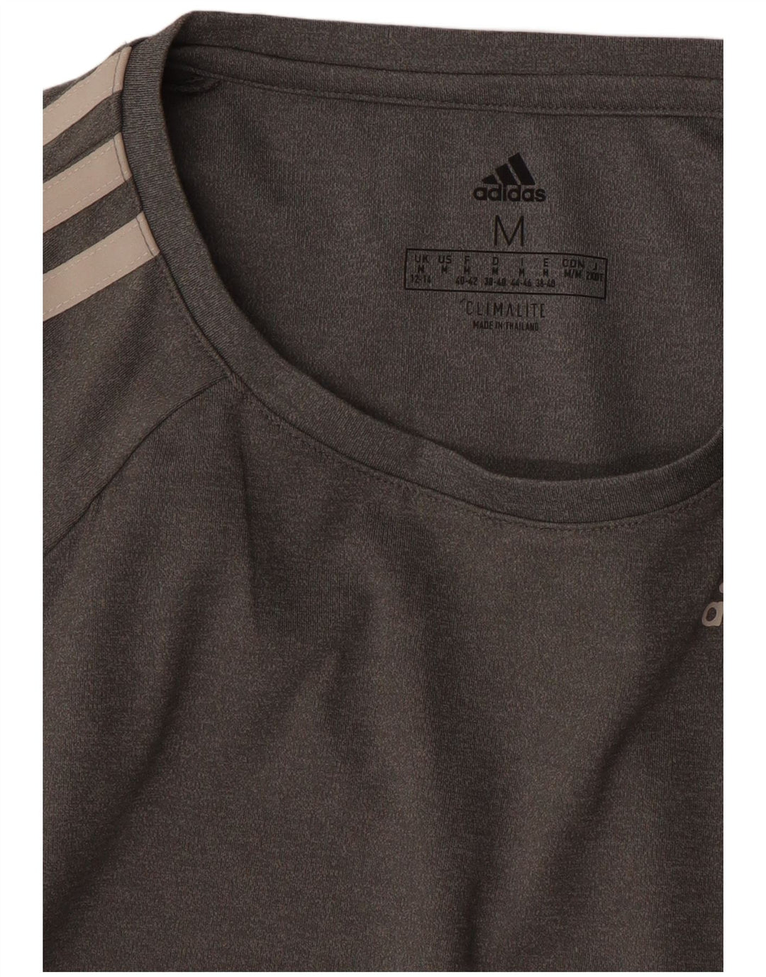 ADIDAS Womens Climalite T-Shirt Top UK 12/14 Medium Grey Polyester