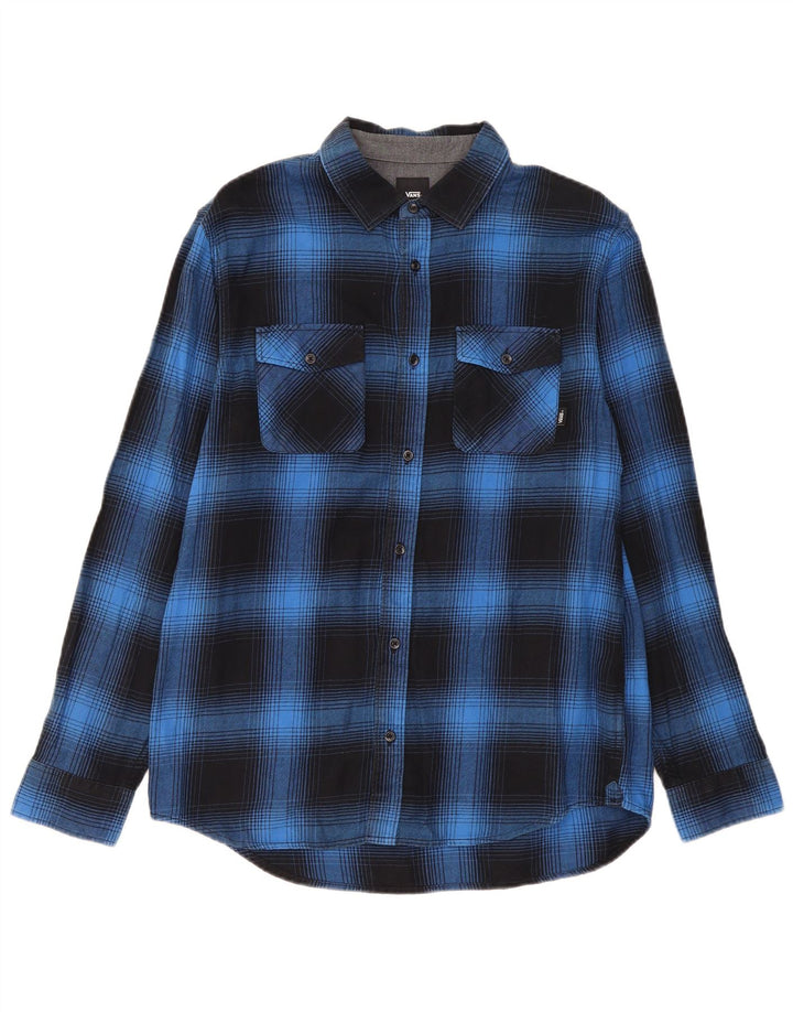Camicia Vans da uomo in flanella dal taglio classico, in cotone a quadri blu medio