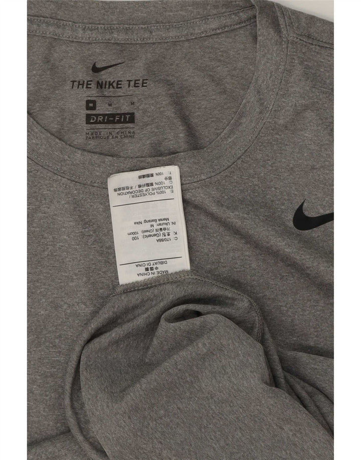 T-shirt Nike Dri Fit da uomo, top in poliestere grigio medio